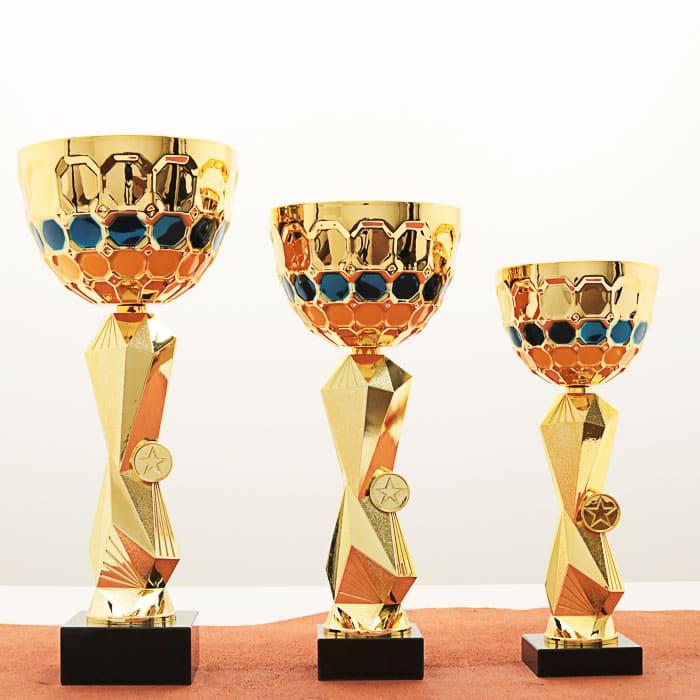 Кубок нагородний K5108C золотий на мармуровій основі H29см, чаша D12см