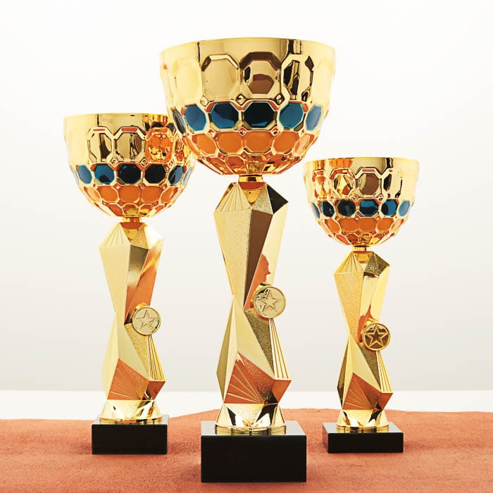 Кубок нагородний K5108C золотий на мармуровій основі H29см, чаша D12см