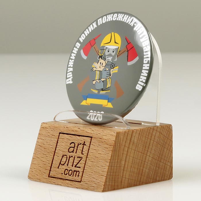 Значок закатний Юний Пожежник-рятувальник Ø45 Артприз 4815-5