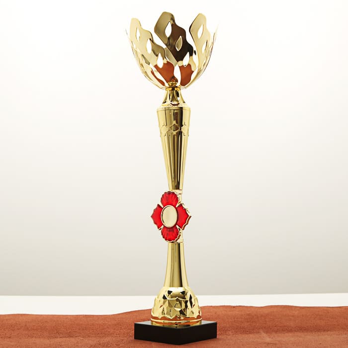 Кубок нагородний K5113C золотий на мармуровій основі H35см, чаша D10см