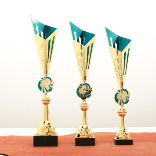 Кубок нагородний K5124B золото-синій на мармуровій основі H48см