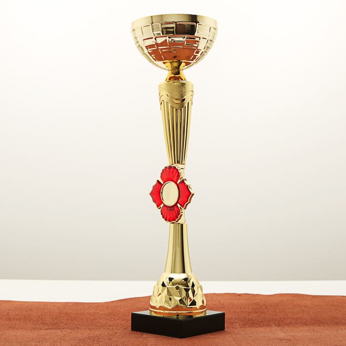 Кубок нагородний K5112D золотий на мармуровій основі H28см, чаша D7см