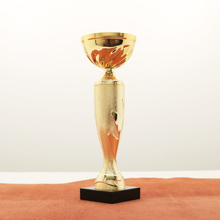 Кубок нагородний K5126C золотий на мармуровій основі H24см, чаша D8см