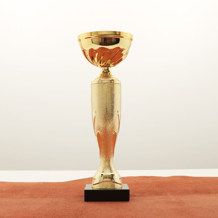 Кубок нагородний K5126C золотий на мармуровій основі H24см, чаша D8см