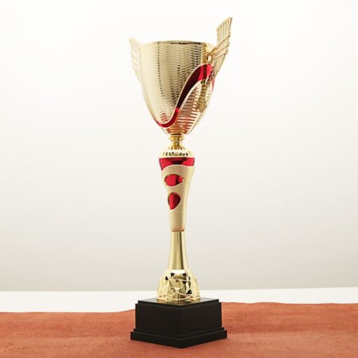 Кубок нагородний K5106A золотий на дерев’яній основі H53см, чаша D14см