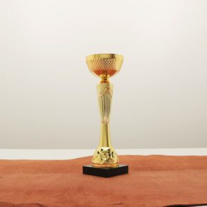 Кубок нагородний K5099D золотий на дерев’яній основі H22см, чаша D7см