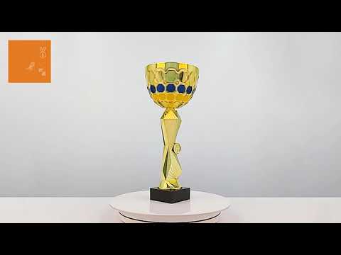 Кубок нагородний K5108A золотий на мармуровій основі H38см, чаша D16см