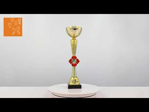 Кубок нагородний K5112A золотий на мармуровій основі H39см, чаша D12см