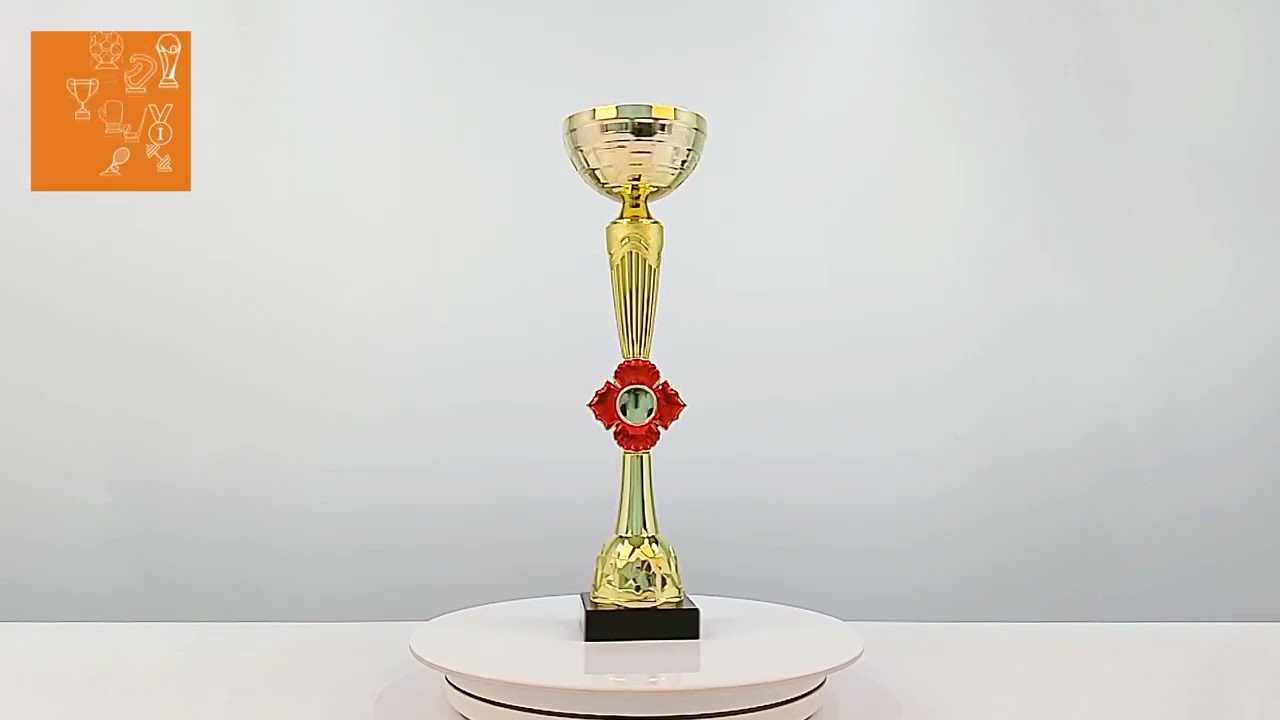 Кубок нагородний K5112C золотий на мармуровій основі H30см, чаша D8см