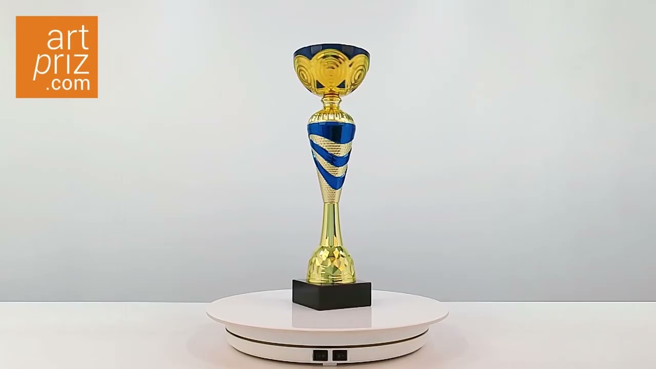 Кубок нагородний K5119C золотий на мармуровій основі H25см, чаша D8см