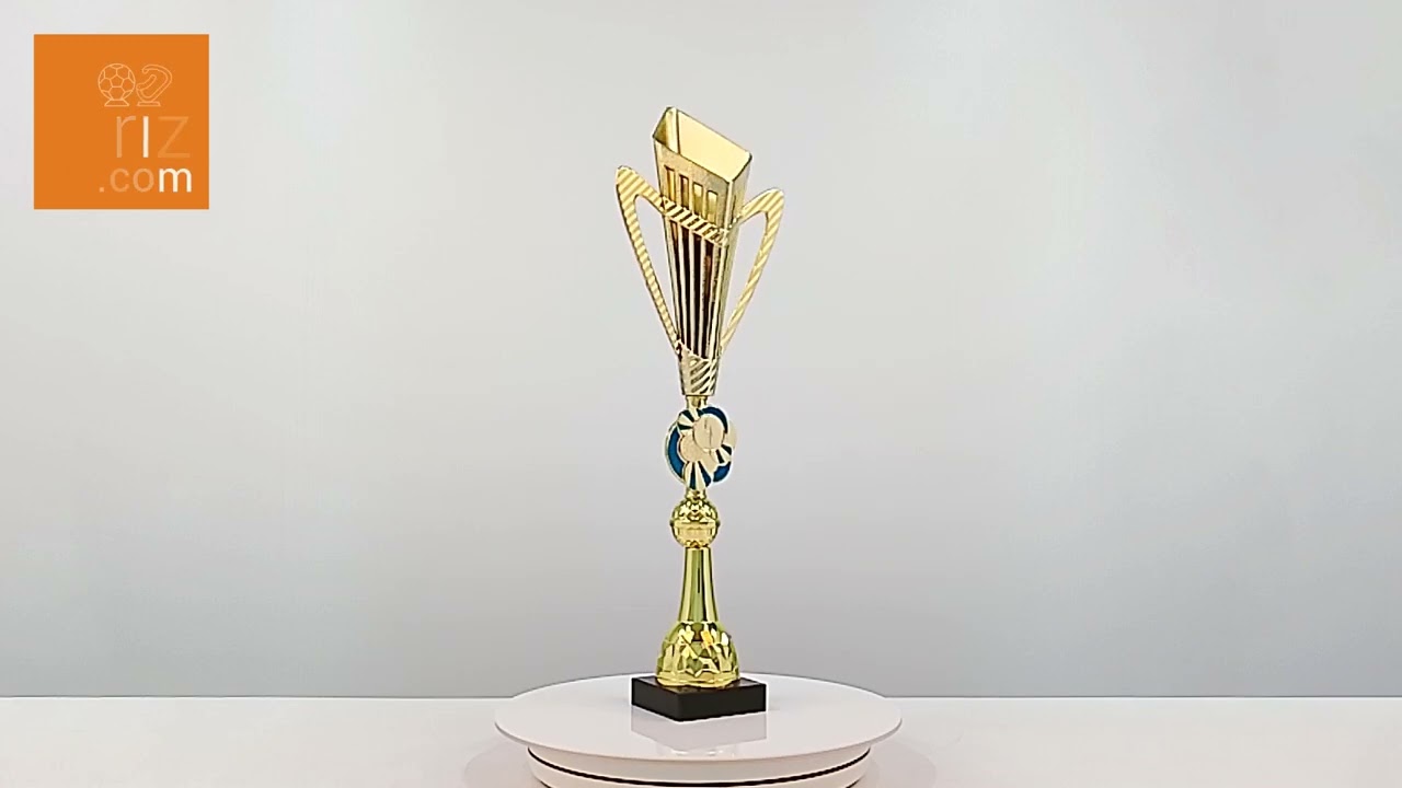 Кубок нагородний K5125B золото-синій на мармуровій основі H47см