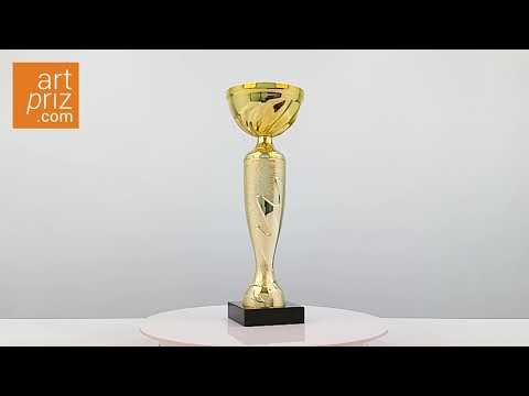 Кубок нагородний K5126B золотий на мармуровій основі H28см, чаша D10см