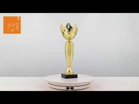 Кубок нагородний K5129A золотий на мармуровій основі H38см, чаша D14см