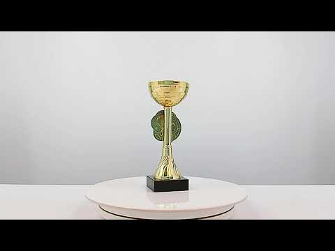 Кубок нагородний K6146C золотий на мармуровій основі H18см, чаша D7см