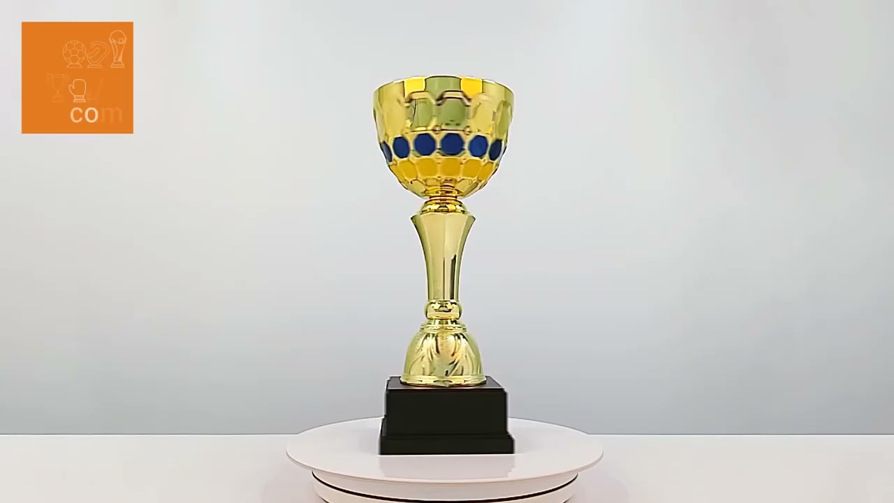 Кубок нагородний MA5121C золотий на дерев’яній основі H30см, металева чаша 12см