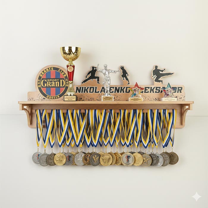 Медальниця Дерев'яна з полицею 80х32х21см Артприз 6176-5