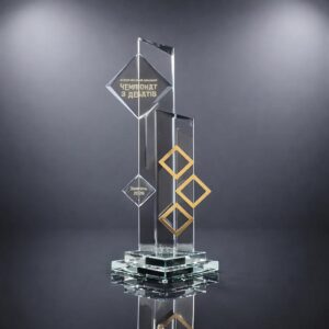 Скляний преміум кубок Чемпіонат з дебатів 50х22см Артприз 5231-5