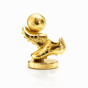 Фігурка нагородна бутси з м’ячем пластик золота H8см Артприз