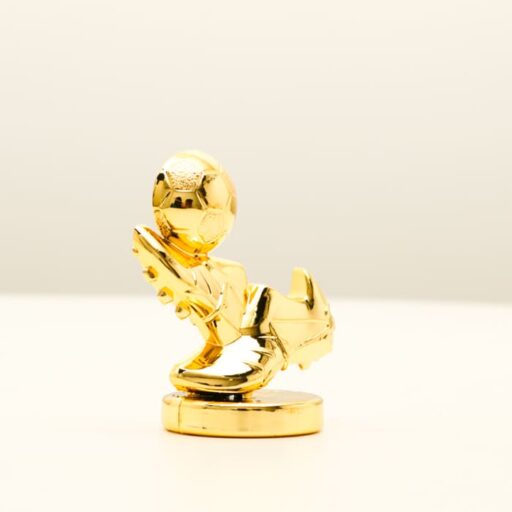 Фігурка нагородна бутси з м’ячем пластик золота H8см Артприз