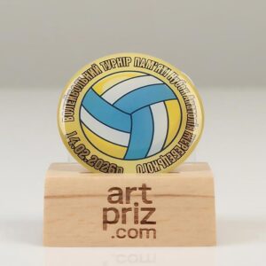 Значок корпоративний із полімерною наліпкою (значок-лінза) Д45мм Артприз 0804-6