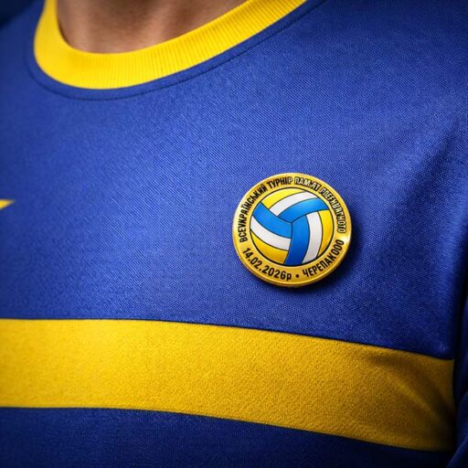 Значок корпоративний із полімерною наліпкою (значок-лінза) Д45мм Артприз 0804-6