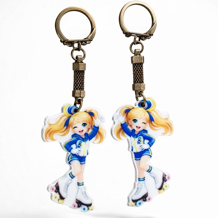 Акриловий брелок Дівчина на роликах - Стильний аксесуар та якісний мерч ВСА 40х60мм Артприз